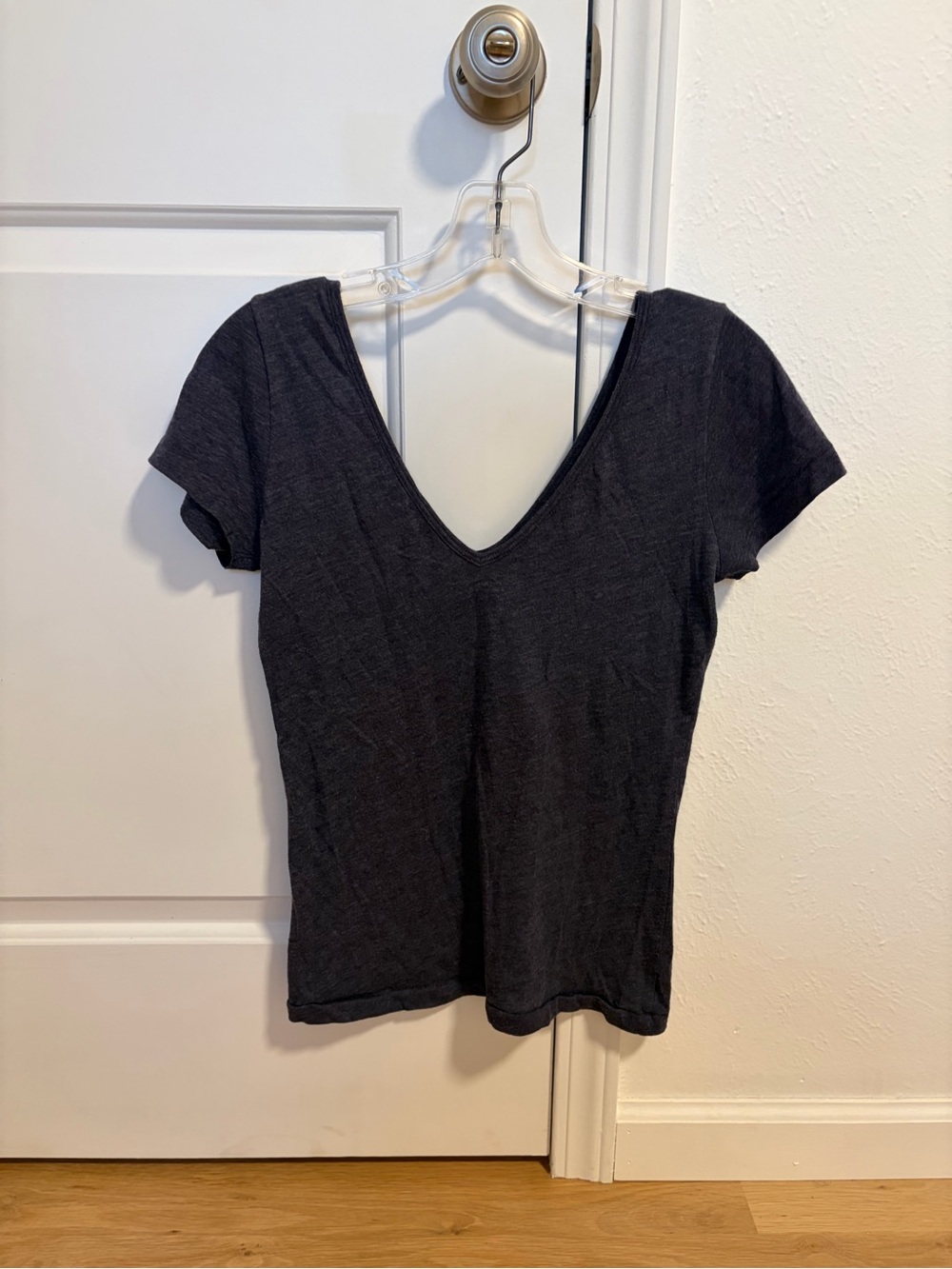 Charlotte Russe Blue V-Neck Short Sleeve Top
